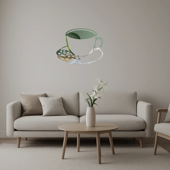 Çay ve Kurabiye Tasarımlı Dekoratif Aynalı Tablo