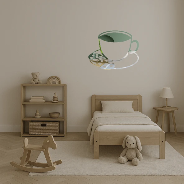 Çay ve Kurabiye Tasarımlı Dekoratif Aynalı Tablo - 4