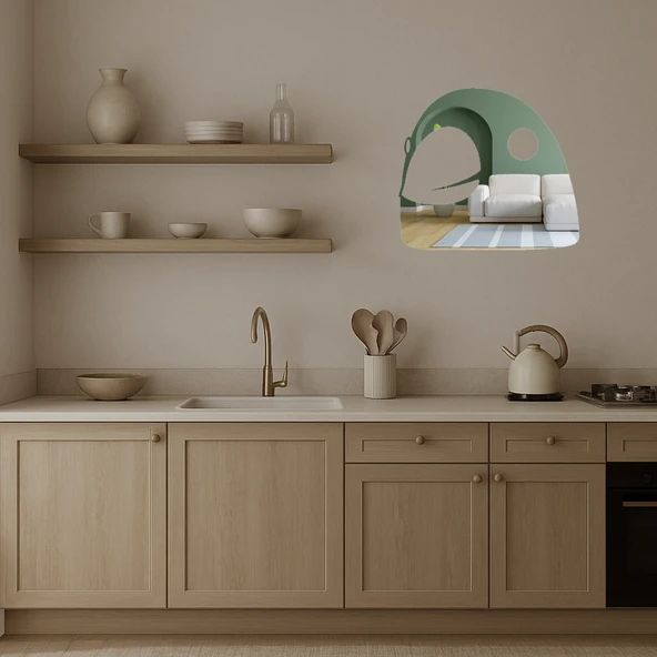 Kuş Yüzü Motifli  Dekoratif Aynalı Tablo - 3