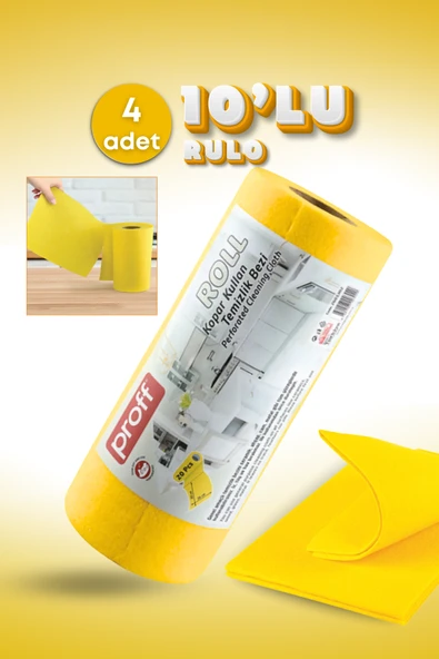 4 Adet 10'lu Rulo %100 Mikrofiber Kopar Kullan Çok Amaçlı Temizlik Bezi - Ekonomik ve Pratik Hijyen ürün görseli 1