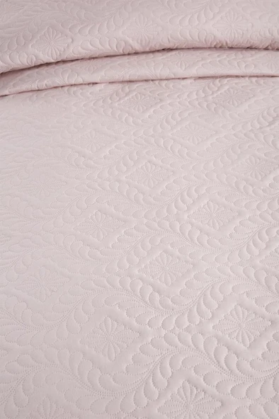 Ultrasonik Kapitoneli Elite Tek Kişilik Yatak Örtüsü Pudra - Resim 5
