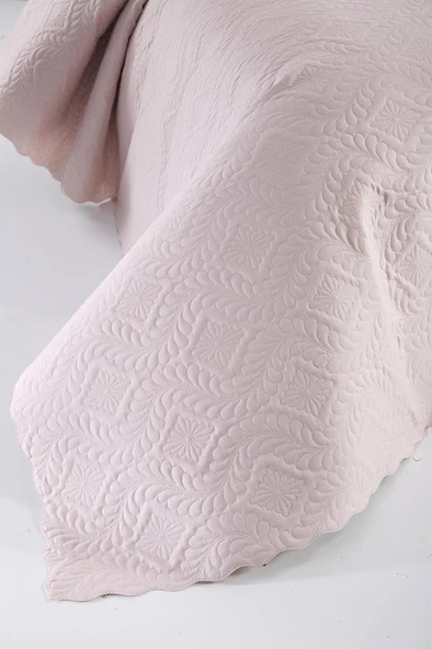 Ultrasonik Kapitoneli Elite Tek Kişilik Yatak Örtüsü Pudra - Resim 3