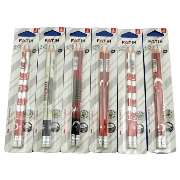 Fatih Cumhuriyetin 100. Yılı Özel Seri 2B Silgili Yuvarlak Kurşun Kalem 2li Blister (91985) - Resim 6