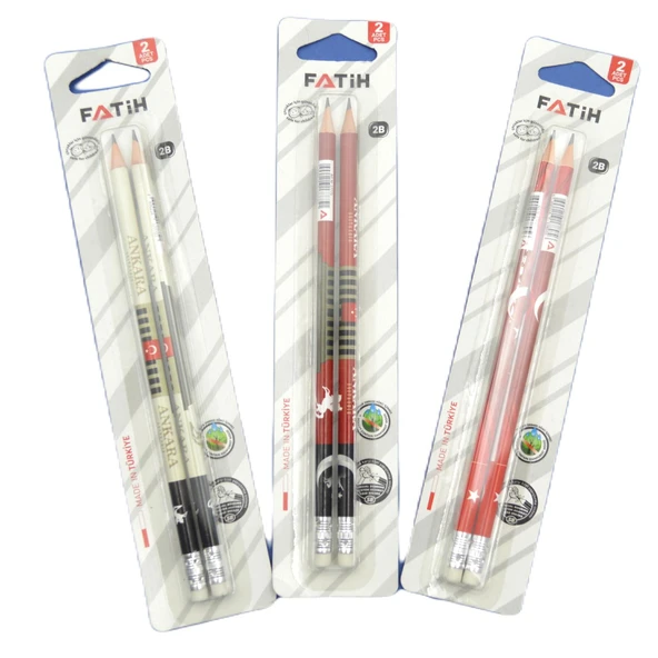 Fatih Cumhuriyetin 100. Yılı Özel Seri 2B Silgili Yuvarlak Kurşun Kalem 2li Blister (91985) - Resim 5