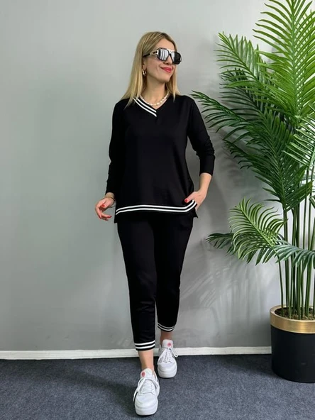 Kadın Yeni Sezon Uzun Kollu Ribana Detay Ikili Takım ürün görseli