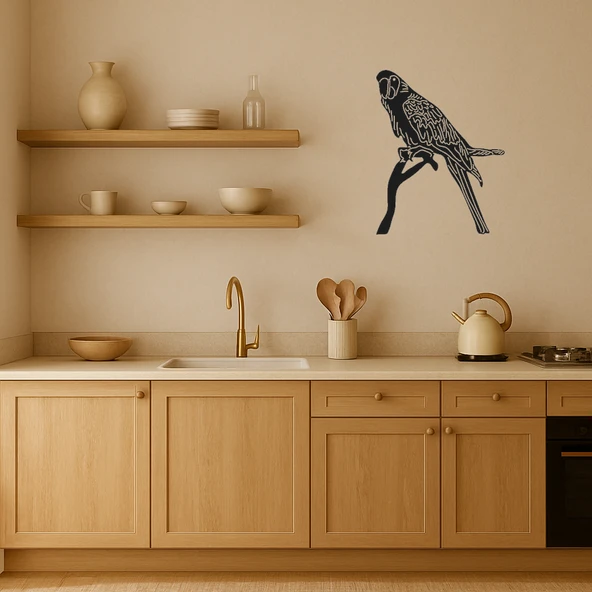 Tropikal Macaw Papağan Dekoratif MDF Tablo - 2