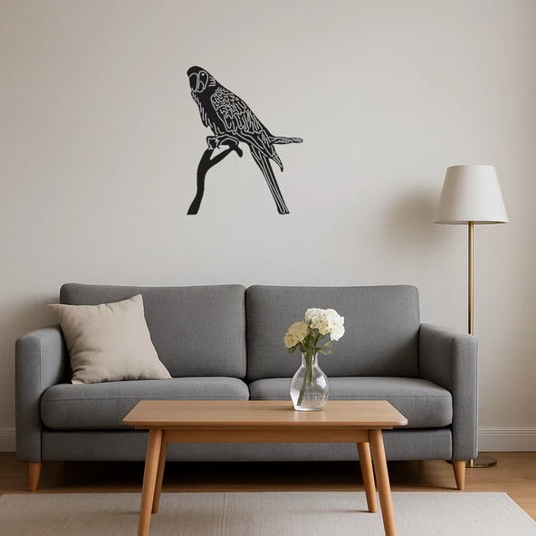 Tropikal Macaw Papağan Dekoratif MDF Tablo - 4