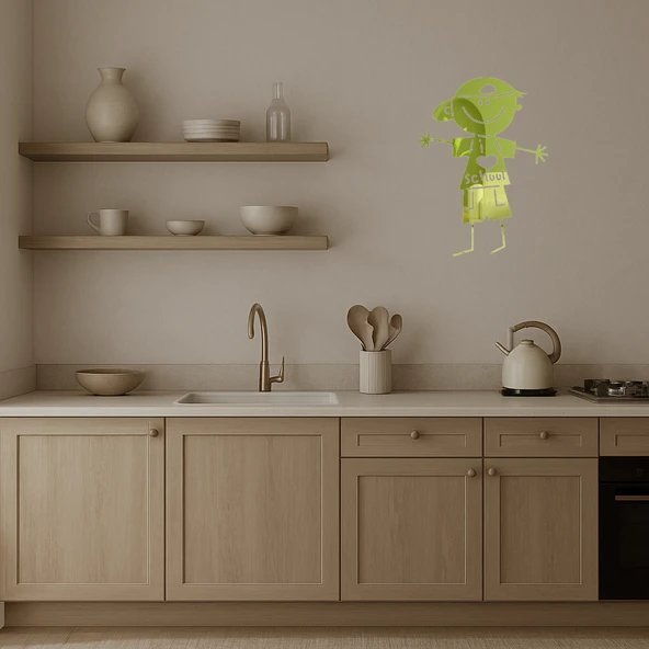 Okul Çocuğu Temalı Dekoratif Altın Aynalı Tablo - 4