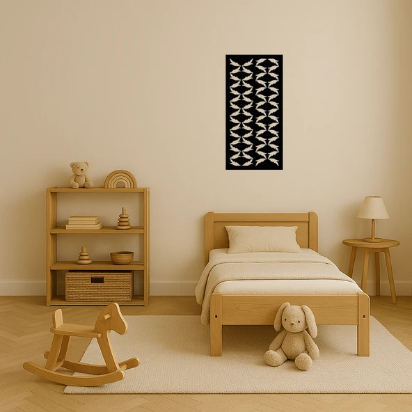 Monokrom Çizgilerle Dekoratif MDF Tablo - 3