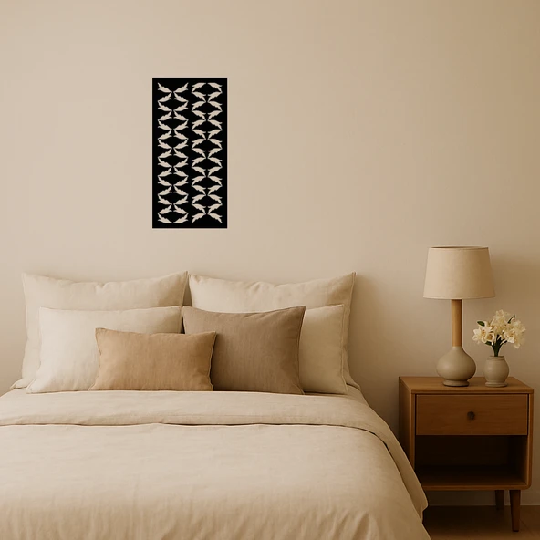 Monokrom Çizgilerle Dekoratif MDF Tablo - 1