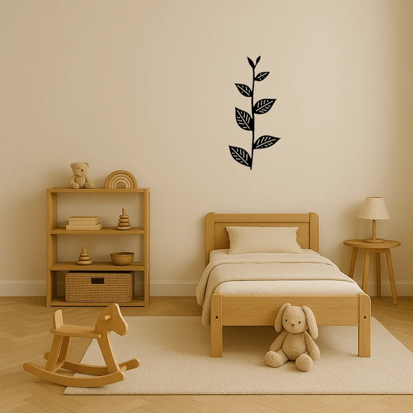 Geometrik Yaprak Desenli MDF İç Mekan Tablo - 3