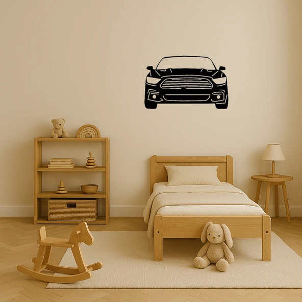 Şık Araba Çizimli MDF Dekoratif Tablo - 2