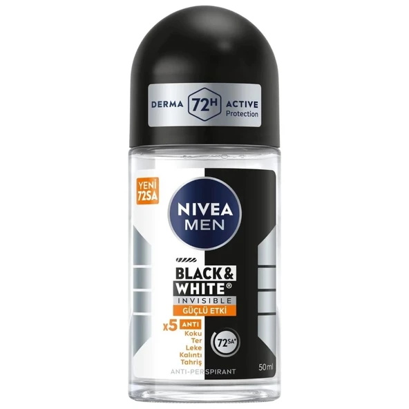 Nivea Men Black & White Güçlü Etki Erkek Roll-On Deodorant 50 ml - 1