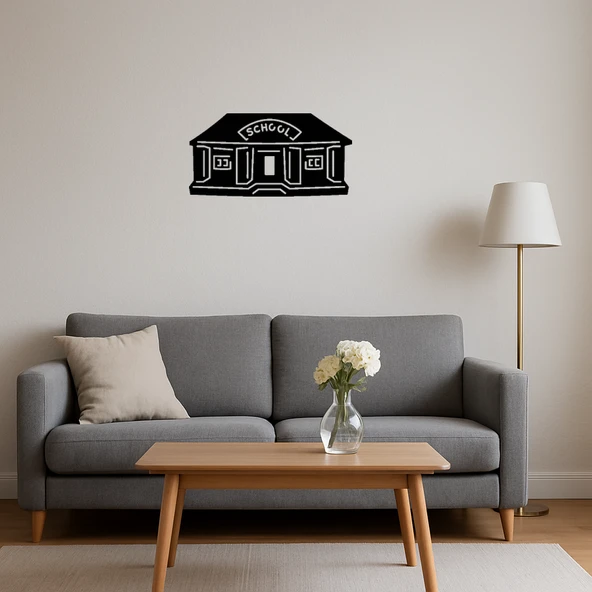 Okul Binası Temalı Dekoratif Tablo - 3