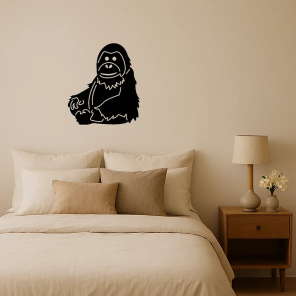 Orangutan Emoji MDF Dekoratif Tablo