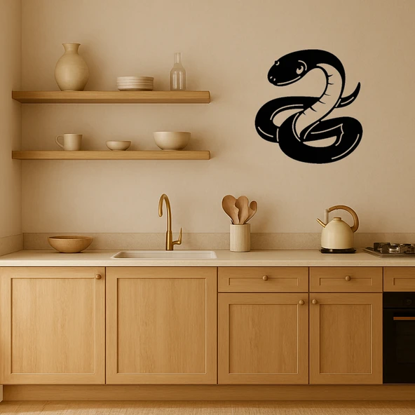 Yılan Figürlü Modern İç Mekan Duvar Tablosu - 3