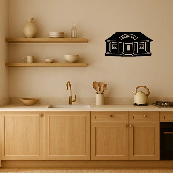 Okul Binası Temalı Dekoratif Tablo - 2