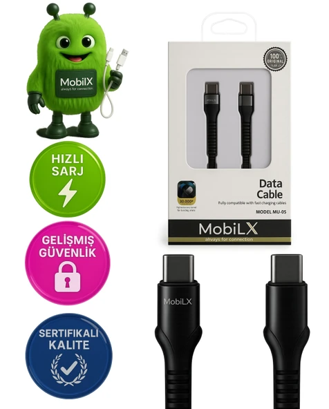 MobiLX Type-C Hızlı Şarj Kablosu – 1.2 Metre | Model: MU-05 - 1