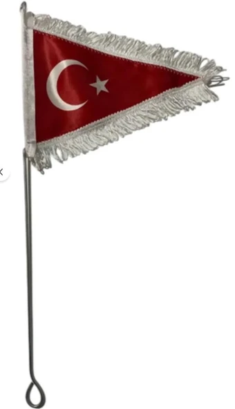 Bisiklet Bayrağı Üçgen Püsküllü 45CM - 1
