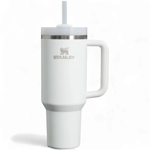 Stanley Quencher  FlowState Tumbler Pipetli Termos 1.18L Buz Beyaz ürün görseli 1