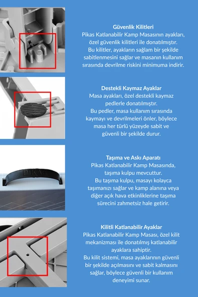 Katlanabilir Bardak Bölmeli Masa Piknik Masası Plastik Masa Taşınabilir Masa-1. Sınıf Kalite - 4