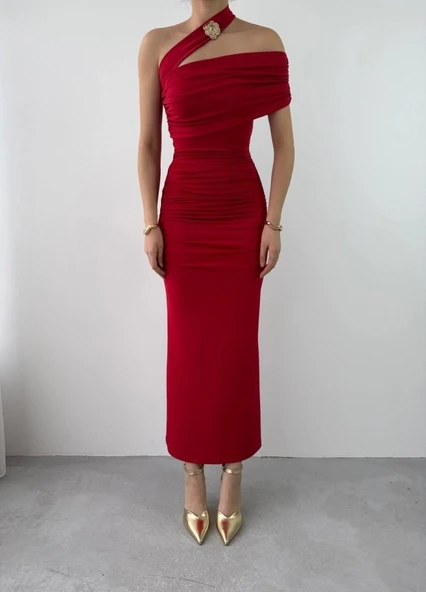 Reta Çapraz Omuz Elbise - Resim 2