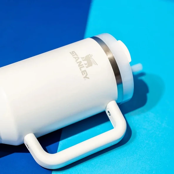 Stanley Quencher FlowState Tumbler Pipetli Termos 1.18L Buz Beyaz - Resim 4