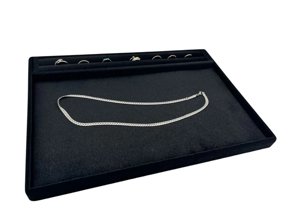 Yeni Model Tay Tüyü Siyah Renk 24x34 Cm Sosisli Servis Sunum Tablası