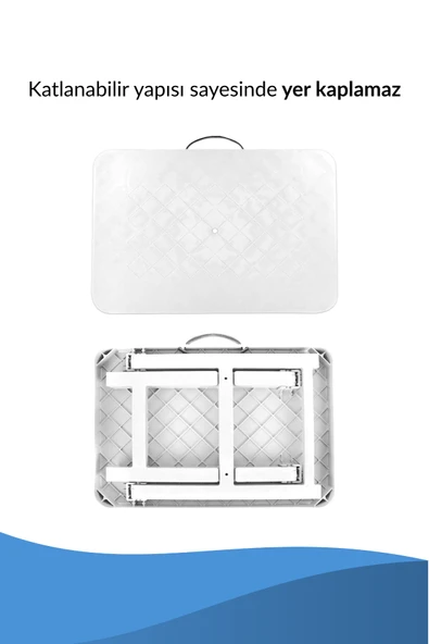 Katlanabilir Bardak Bölmeli Masa Piknik Masası Plastik Masa Taşınabilir Masa-1. Sınıf Kalite - 8