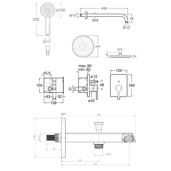 Roca Banyo Seti, Carelia, 5Li, Ankastre, Mat Siyah, A5D358ANBK - 3