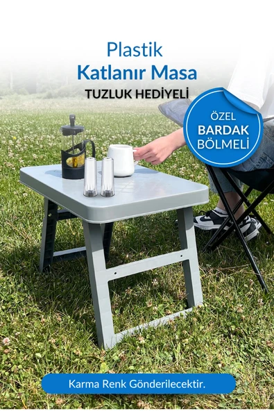 Katlanabilir Bardak Bölmeli Masa Piknik Masası Plastik Masa Taşınabilir Masa-1. Sınıf Kalite