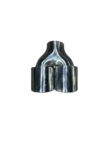 Krom 2’li Elips Model 90 mm Egzoz Ucu  Paslanmaz Çelik & Sportif Tasarım - Resim 3