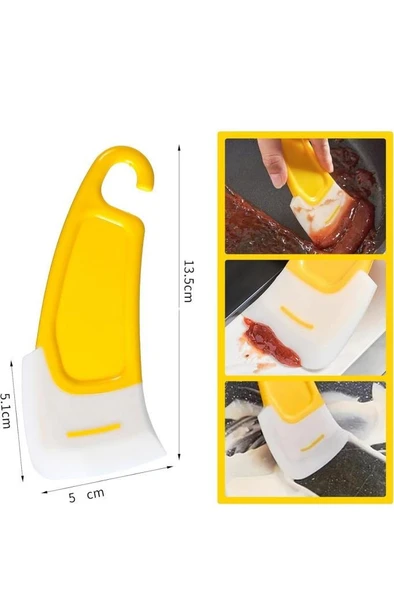 Çizmez Silikon Bulaşık Kazıyıcı Spatula Fırça Tava Tepsi Ocak Yağ Leke Temizleme Hamur Spatulası - Resim 3