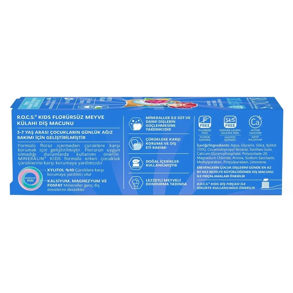R.O.C.S.Kids Diş Macunu 35 ml 3-7 Yaş Meyve Külahı - Resim 8