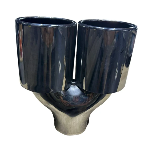 Krom 2’li Yuvarlak Model 90 mm Egzoz Ucu  Paslanmaz Çelik & Sportif Tasarım - Resim 2