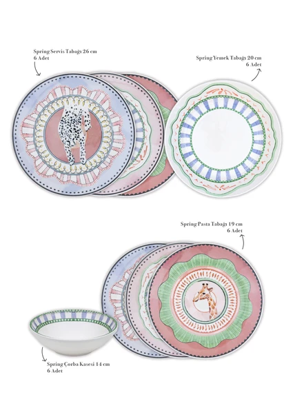 The Mia Spring 6 Kişilik Yemek Takımı 24 Parça Set 1 - Resim 2