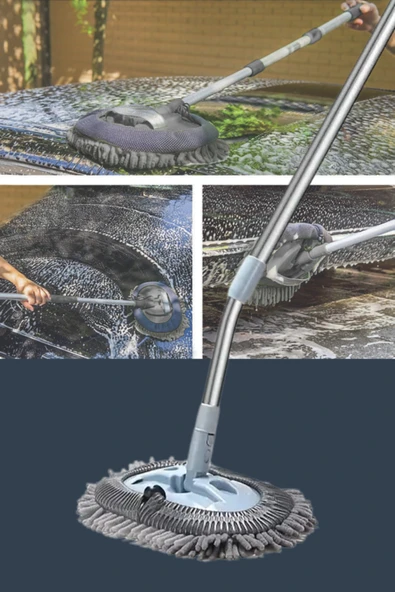 Çok Fonksiyonlu Mikrofiber Araba Yıkama Fırçası Teleskopik Uzun Saplı Detay Fırçası Oto Mopu - Resim 6