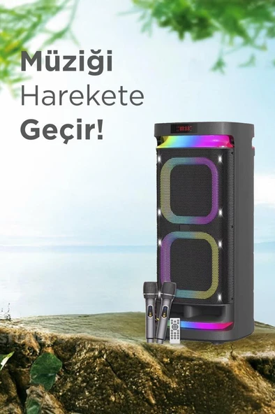 Torima KTS-1991 Led Işıklı Mikrofonlu Kumandalı Bluetooth Hoparlör - Resim 3