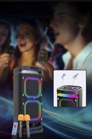 Torima KTS-1991 Led Işıklı Mikrofonlu Kumandalı Bluetooth Hoparlör - Resim 6