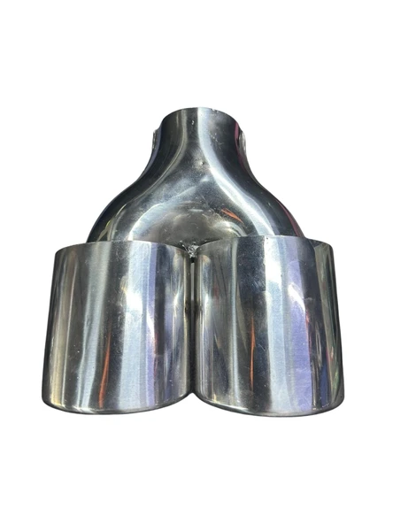 Krom 2’li Elips Model 90 mm Egzoz Ucu  Paslanmaz Çelik & Sportif Tasarım ürün görseli
