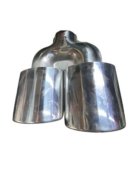 Krom 2’li Elips Model Sol Taraf Egzoz Ucu  Paslanmaz Çelik & Sportif Tasarım - 3