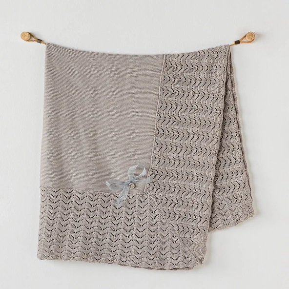 Andywawa AC24329 Triko Bebe Battaniye 100x90 Grey ürün görseli 1