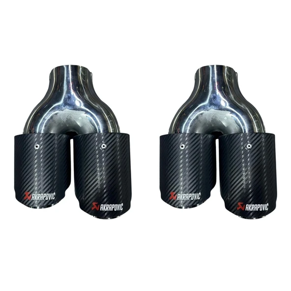 Akrapovic 90 mm Çiftli Egzoz Ucu  Sağ & Sol Takım  Sportif & Paslanmaz Çelik