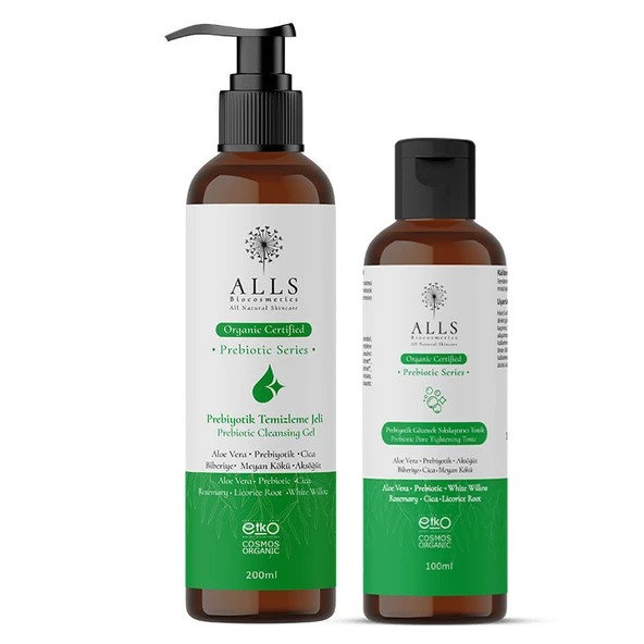 Alls Biocosmetics Organik Prebiyotik Arındırıcı ve Gözenek Sıkılaştırıcı Bakım Seti ürün görseli