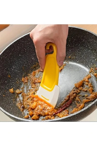 Çizmez Silikon Bulaşık Kazıyıcı Spatula Fırça Tava Tepsi Ocak Yağ Leke Temizleme Hamur Spatulası - Resim 7