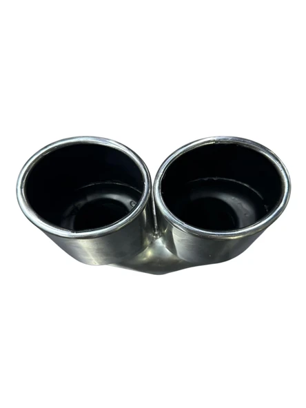 Krom 2’li Elips Model 90 mm Egzoz Ucu  Paslanmaz Çelik & Sportif Tasarım - Resim 2