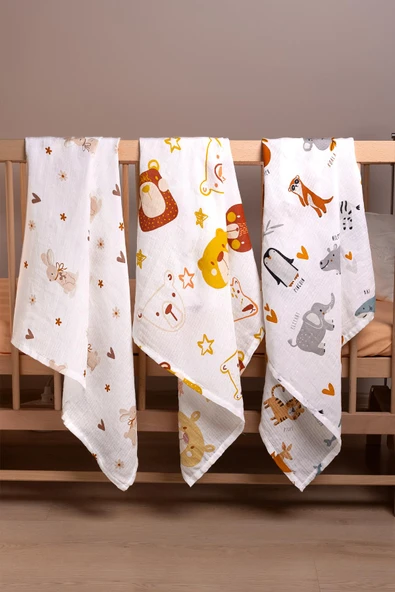 Cotton Collection Bebek 3'lü Müslin Set Douce