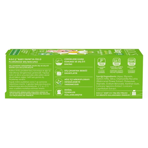 R.O.C.S.Baby Diş Macunu 35ml 0-3 Yaş Papatya - 7