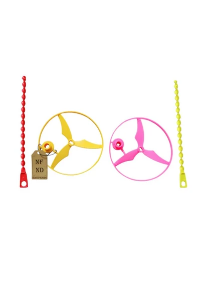 PERVANE OYUNCAK BAHÇE OYUNCAĞI NOSTALJİK FIRILDAK UFO UÇAN DAİRE 13cm 2 ADET PEMBE SARI