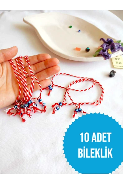 10 ADET NAZAR BONCUKLU MARTENİÇKA BİLEKLİK ŞANS ARKADAŞ SEVGİLİ EŞ ÇOCUK HEDİYE BAHAR BİLEKLİĞİ ürün görseli